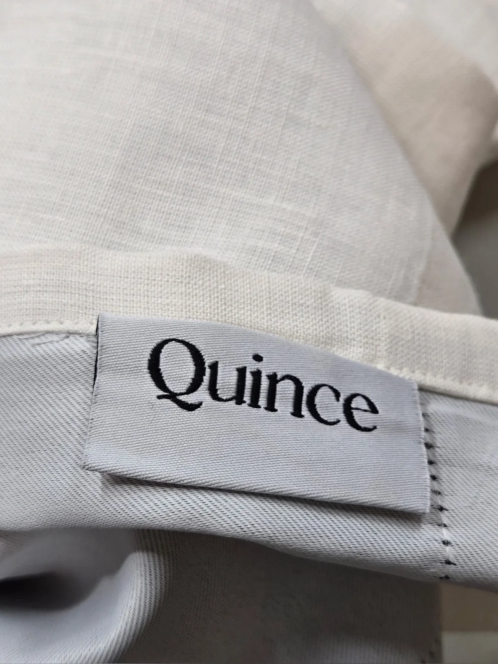 NWT QUINCE Set Of 2 48x96 European Linen True Blackout Curtains Cream 0475